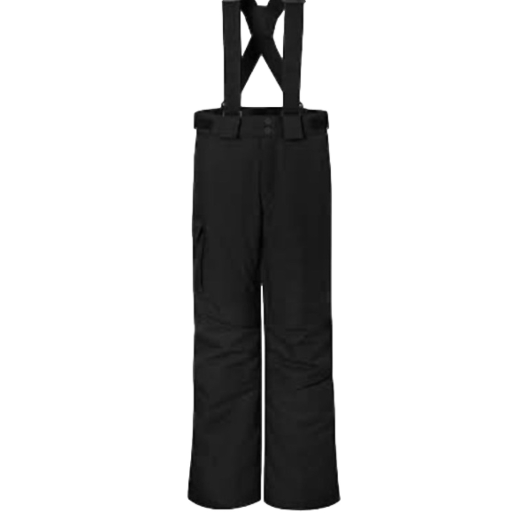 Ripzone Reinforced Black Snow Ski Pants With Suspenders Adjustable Waist